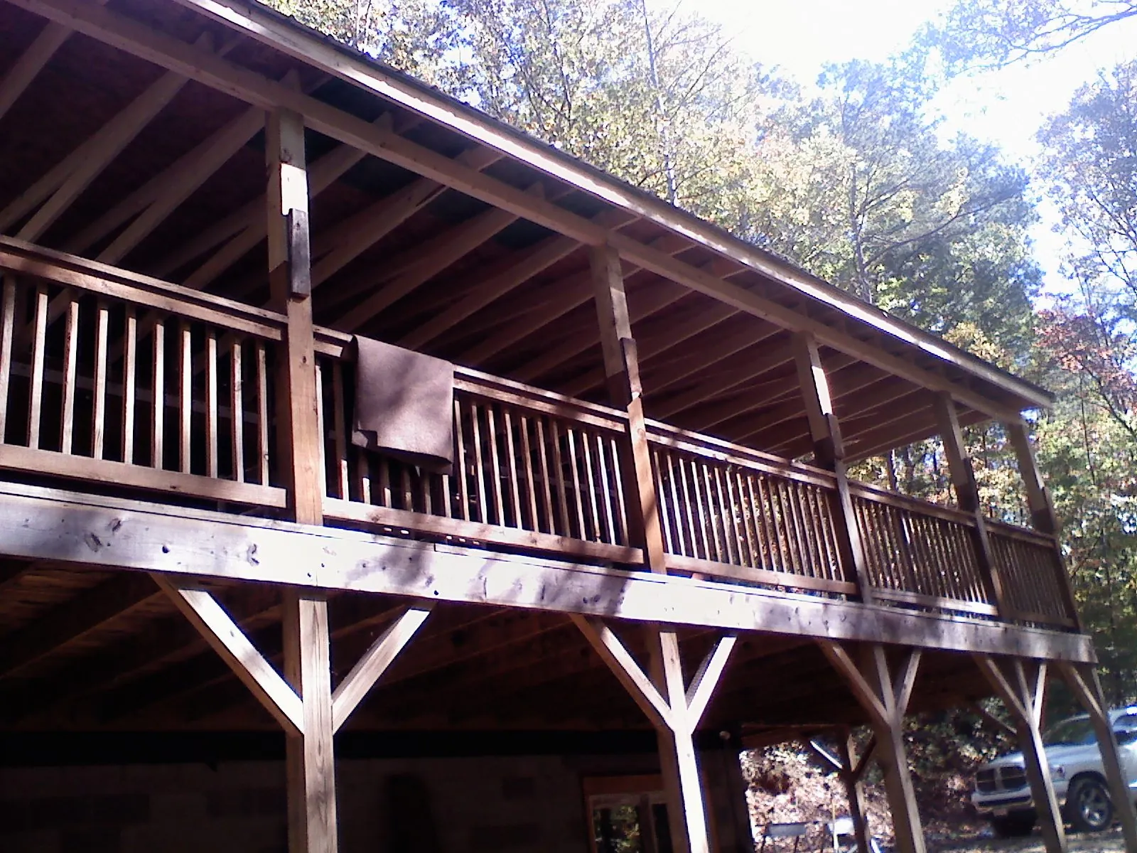 Timber framing under a new elevated porch and deck — Roof Leak Repair in Sheffield Lake by Roofing Brothers